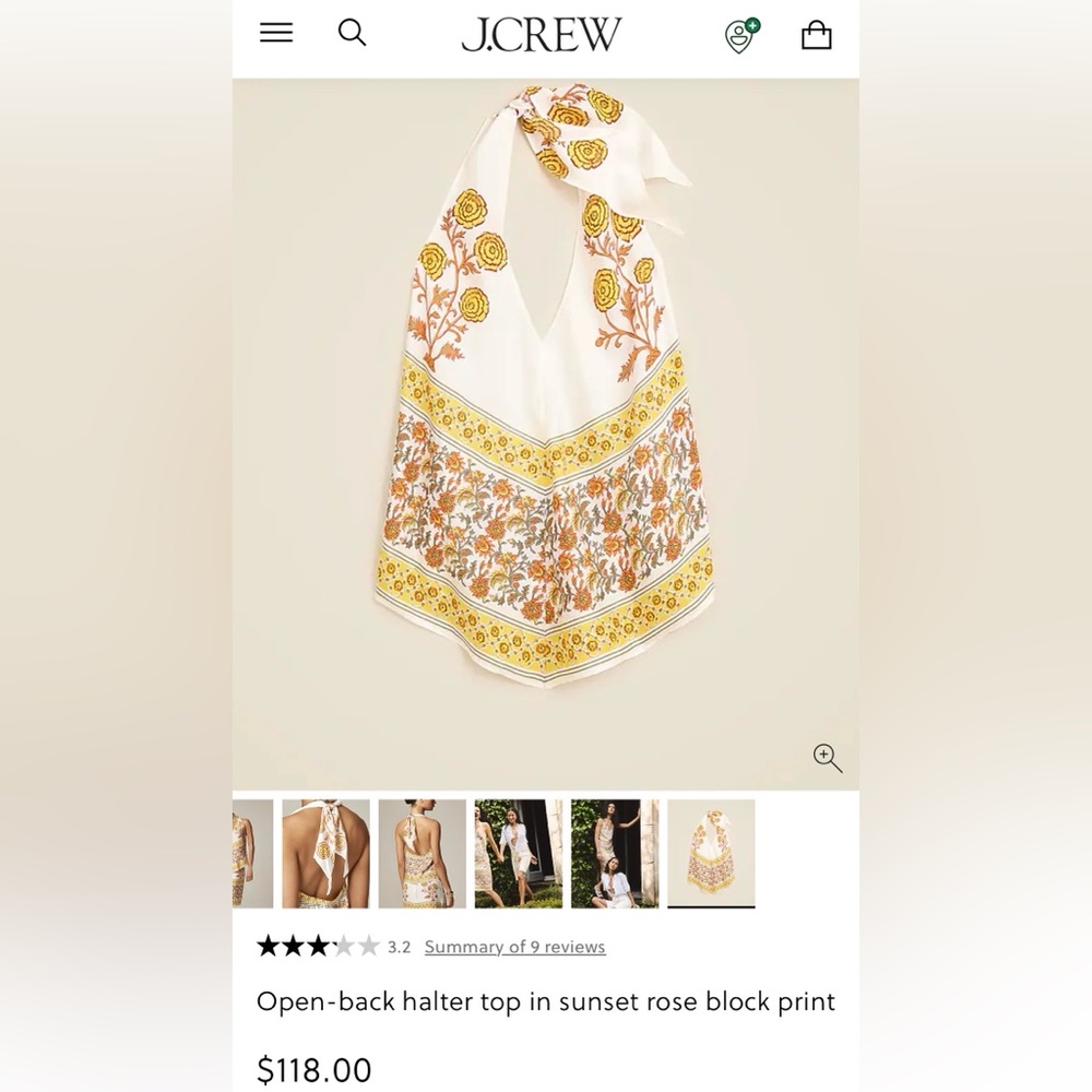 JCrew Block Print Halter Top